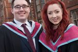 thumbnail: Lindsay Brown from North Wales graduated from Queens University in Law, also pictured is Paul Kavanagh from Newry who graduated in Human Rights and Criminal Justice Law.