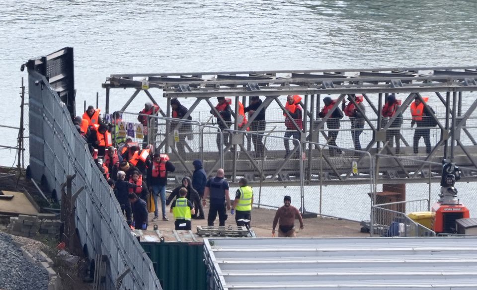 Some 225 people arrived in four boats on Sunday (Gareth Fuller/PA)