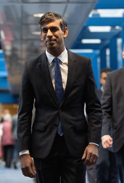 Rishi Sunak at the Conservative Party’s 2024 conference in Birmingham (Stefan Rousseau/PA)