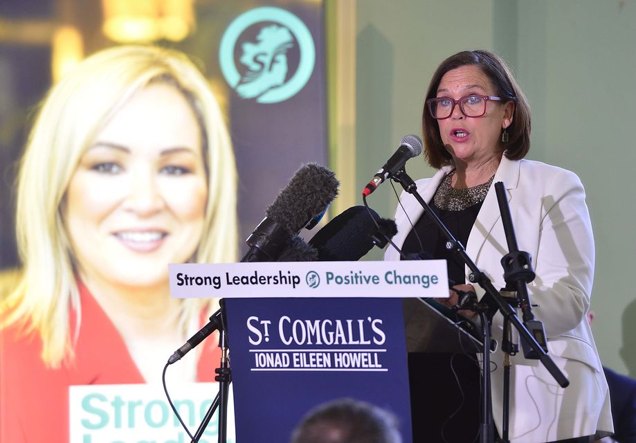 Mary Lou McDonald, présidente du Sinn Féin, photographiée en train de lancer le manifeste électoral.  Photo par : Arthur Allison/Pacemaker Press.