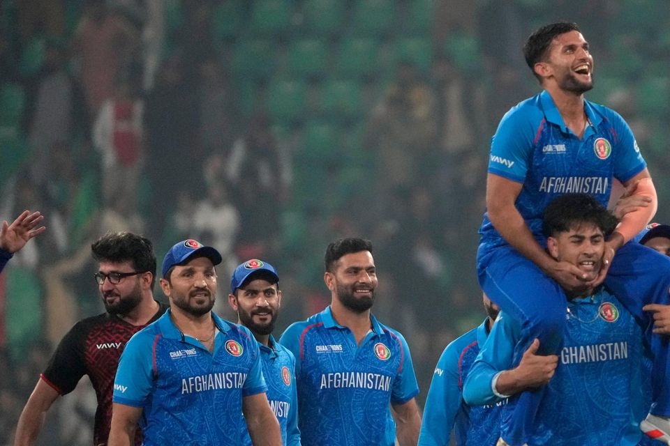 Afghanistan clinched an eight-run victory in Lahore (K.M. Chaudary/AP)