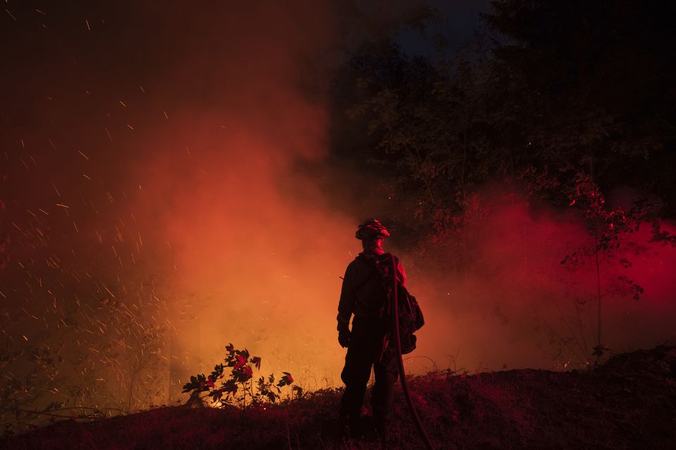 Weather conditions have helped in the fight against the fire (AP)