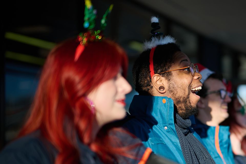 A choir of Avanti West Coast staff performed a reworked version of Jingle Bells to promote the campaign (Avanti West Coast/PA)