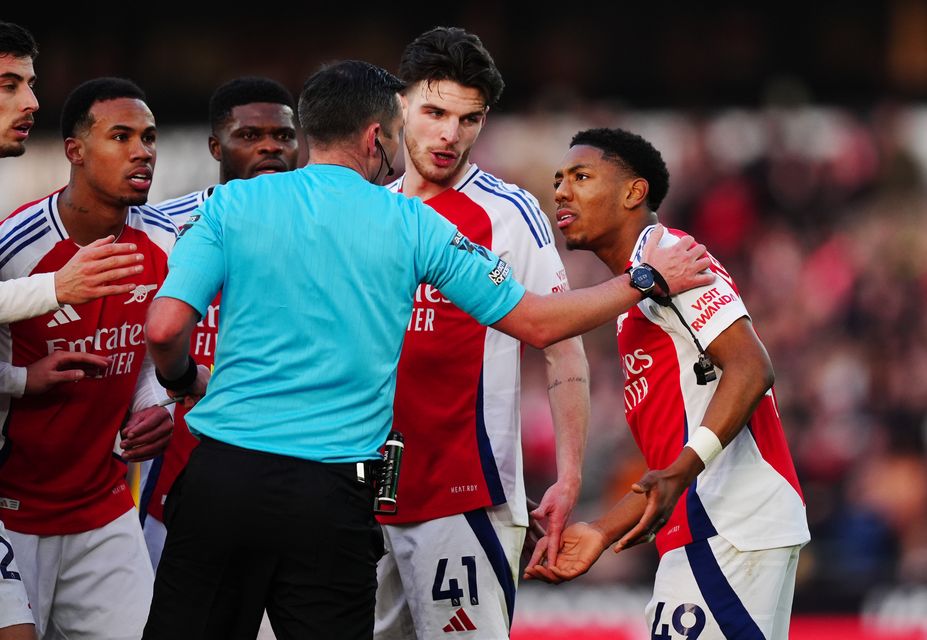 Myles Lewis-Skelly’s red card against Wolves has been overturned (Mike Egerton/PA)