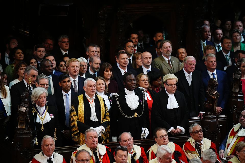 Members of the House of Commons, including Prime Minister Sir Keir Starmer, former prime minister Rishi Sunak and Foreign Secretary David Lammy listen to the King’s Speech (Aaron Chown/PA)