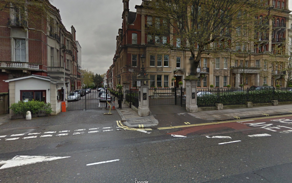 The incident happened outside the Turkish consulate in Rutland Gardens, Knightsbridge, London (Google StreetView/PA)