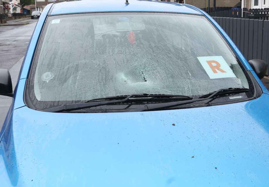 Damage to the car (Picture by PressEye)