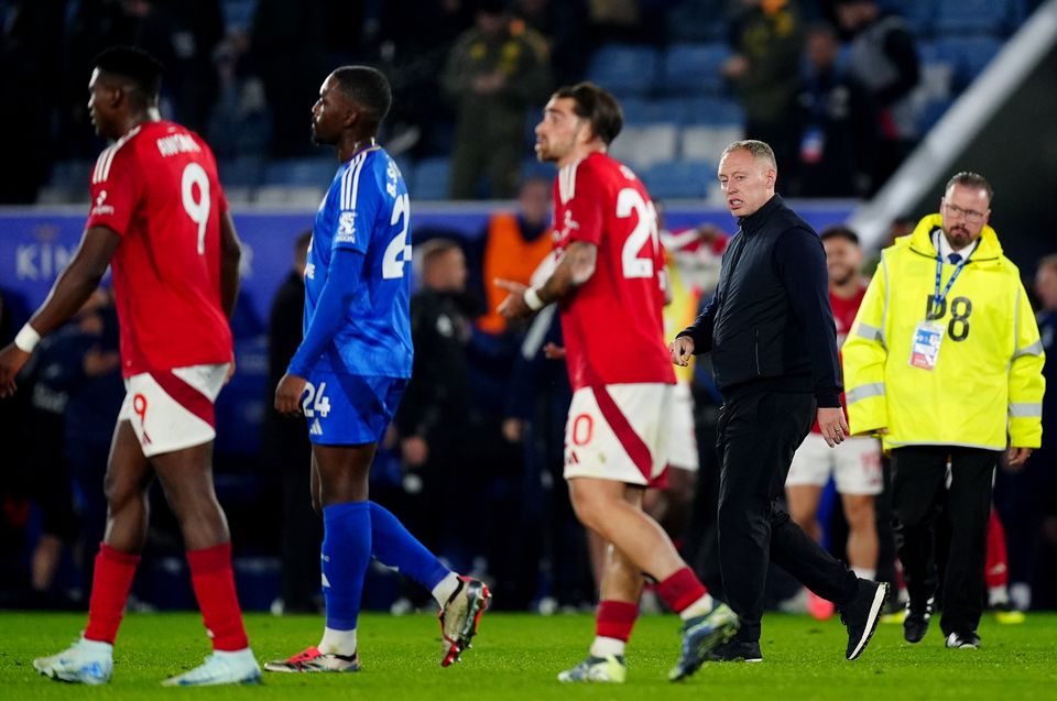 Steve Cooper, right, admitted Leicester’s defeat hurt (Mike Egerton/PA)