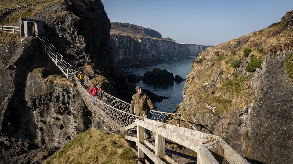 Warming your hands by a turf fire in an 18th century fisherman's hut, you learn of the men who once earned their living here, on this deserted island beside the precarious Carrick-a-Rede Rope Bridge