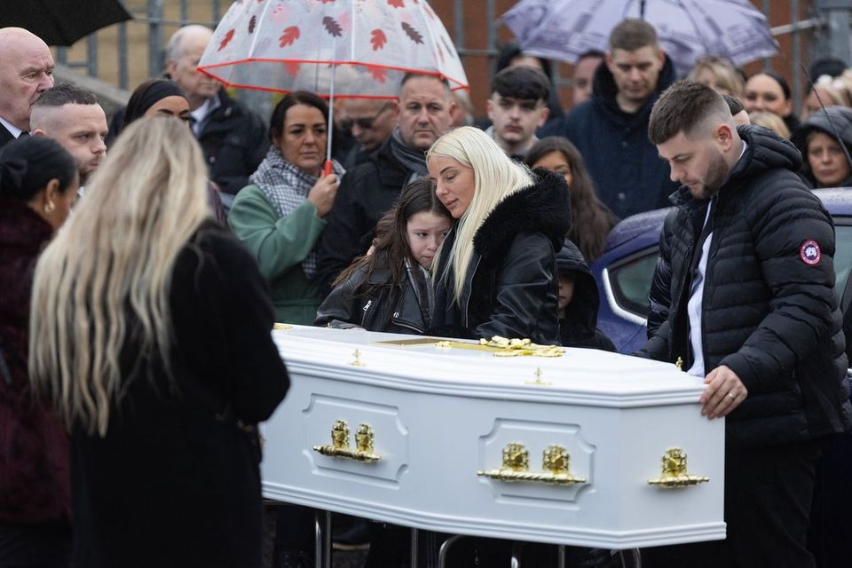 The funeral of Debbie Burns takes place in west Belfast (Photo by Luke Jervis)