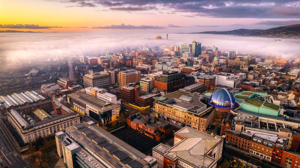 Fog over Belfast City as a cold snap hits Northern Ireland on January 7 2024 Pic: Stephen Henderson