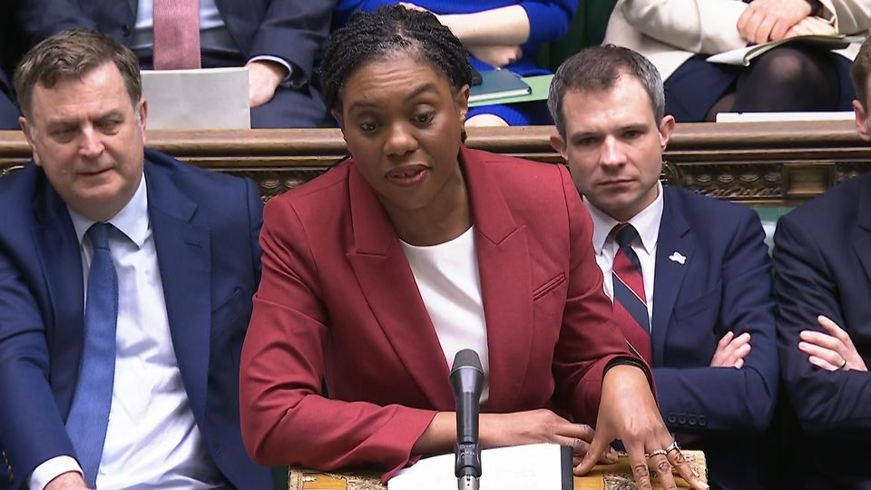 Conservative Party leader Kemi Badenoch challenged Prime Minister Sir Keir Starmer over the Chagos deal (House of Commons/UK Parliament/PA)