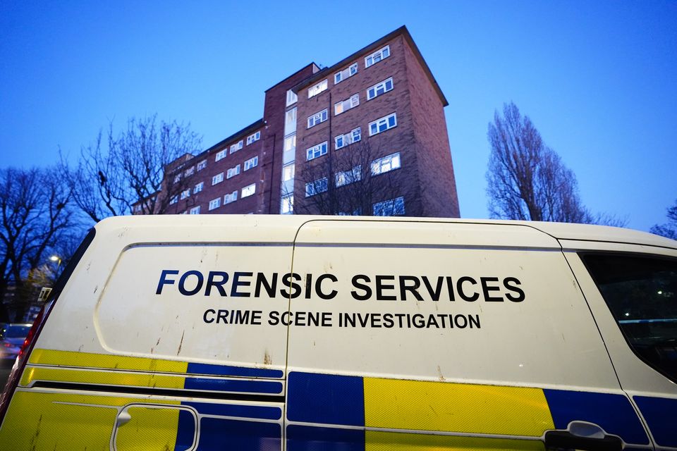 Forensic Services at the scene in Paradise Road, Clapham (James Manning/PA)