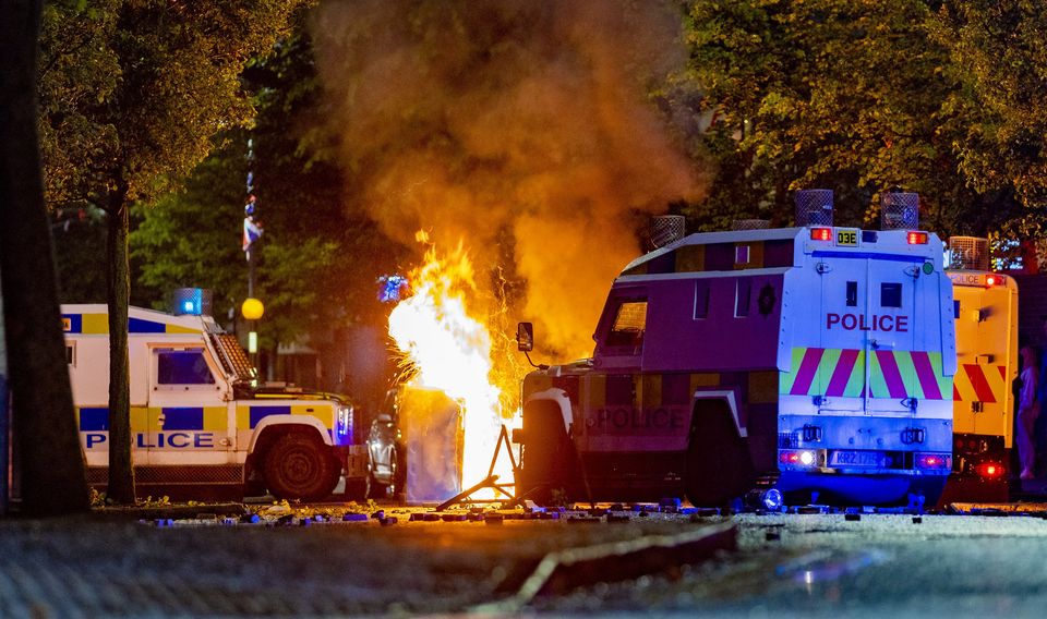 Disorder in the Sandy Row area of Belfast on August 5th 2024 (Photo by Kevin Scott)