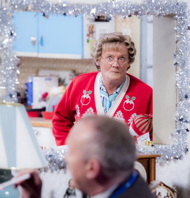 Brendan O’Carroll as Mrs Brown in the Mrs Brown’s Boys Christmas and New Year Special 2016 (Alan Peebles/BBC)