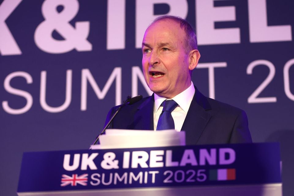 Taoiseach Micheal Martin speaks during a reception at Museum of Liverpool (Cameron Smith/PA)