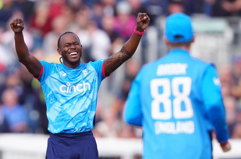 Jofra Archer (left) has signed a contract extension that increases his Ashes prospects (Owen Humphreys/PA)