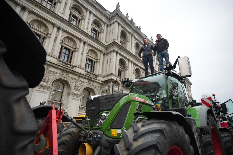 Farmers protested as a debate got under way in the House of Commons (Gareth Fuller/PA)