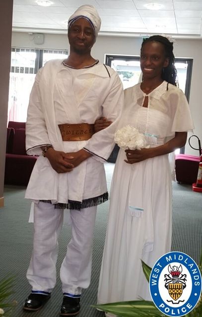 Tai and Naiyahmi Yasharahyalah pictured on their wedding day (West Midlands Police/PA)