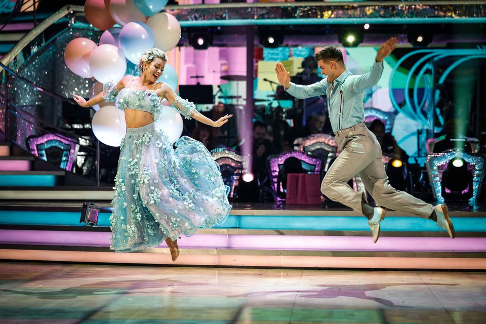 Tasha Ghouri and Aljaz Skorjanec (Guy Levy/BBC/PA)