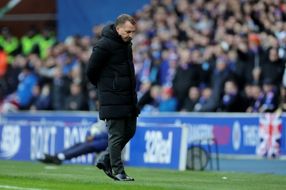 Celtic manager Brendan Rodgers saw his side well beaten at Ibrox (Steve Welsh/PA)