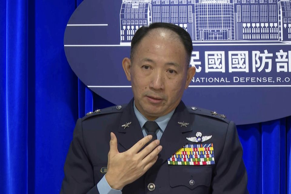 Taiwanese general Hsieh Jih-sheng said China was sending a message (Wu Taijing/AP)