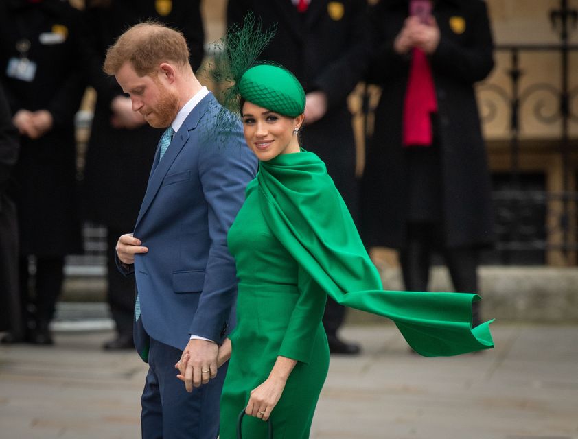 The Duke and Duchess of Sussex arrive at a Commonwealth Service at Westminster Abbey (Dominic Lipinski/PA)