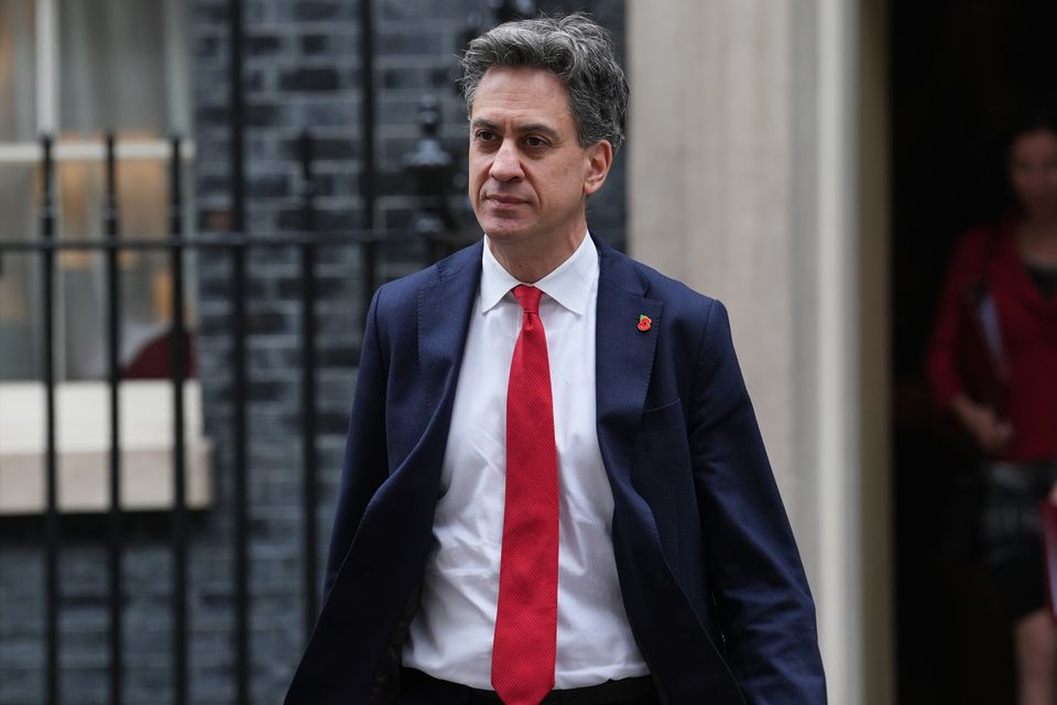 Energy Security and Net Zero Secretary Ed Miliband leaves 10 Downing Street following the Cabinet meeting (Lucy North/PA)