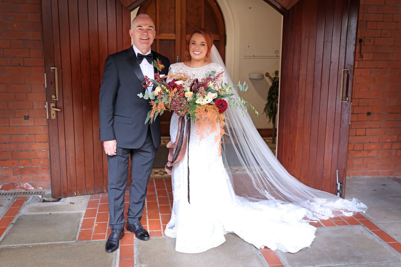 Frank Mitchell on cloud nine as he walks only daughter Laura down aisle |  BelfastTelegraph.co.uk