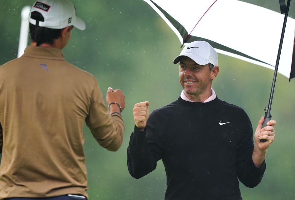 Rory McIlroy (right) will play alongside Matteo Manassero (left) in the last group in the final round of the BMW PGA Championship (Zac Goodwin/PA)