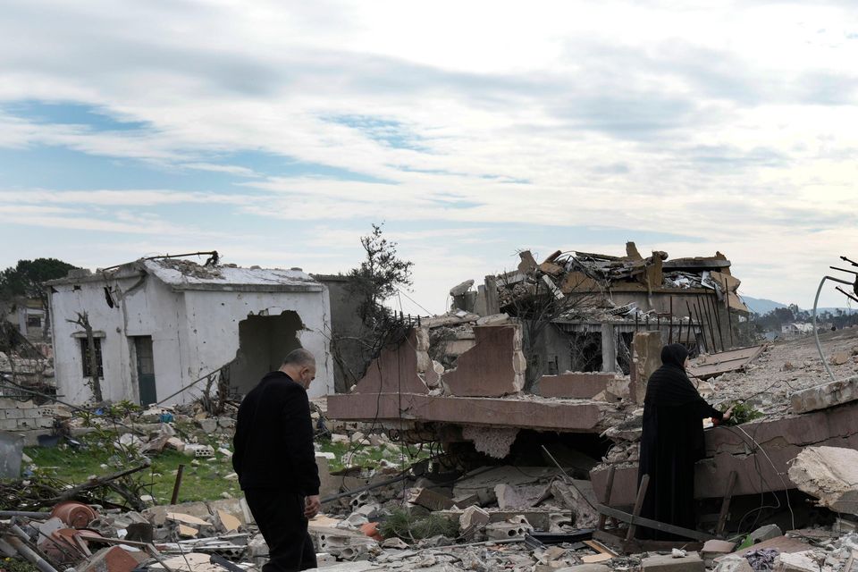 The dead on Sunday included six women and a Lebanese soldier (Bilal Hussein/AP)