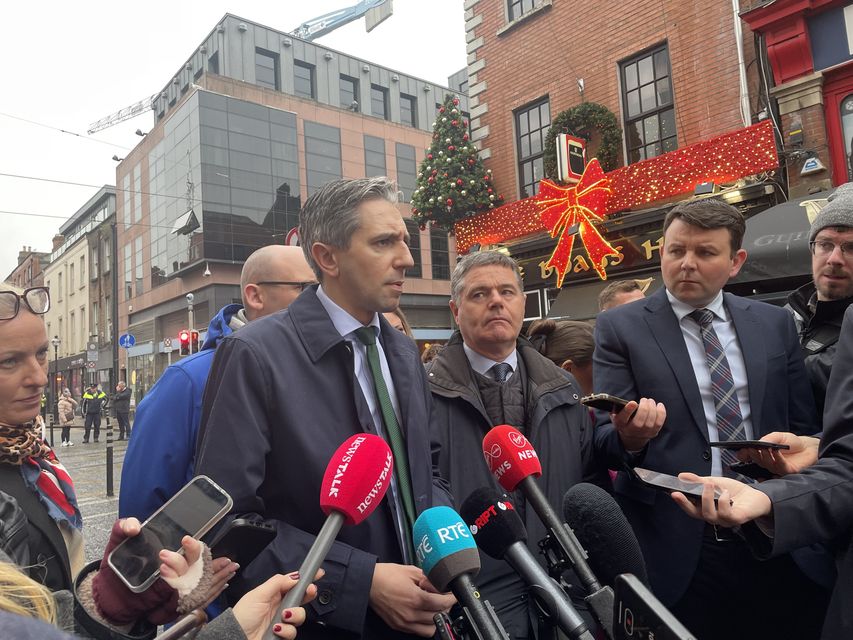 Taoiseach Simon Harris made his comments while canvassing in Capel Street, Dublin (Grainne Ni Aodha/PA)