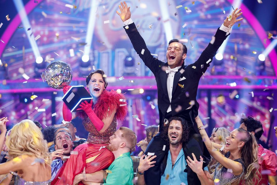 Winners of Strictly Come Dancing 2023 Ellie Leach and Vito Coppola (Guy Levy/BBC/PA)