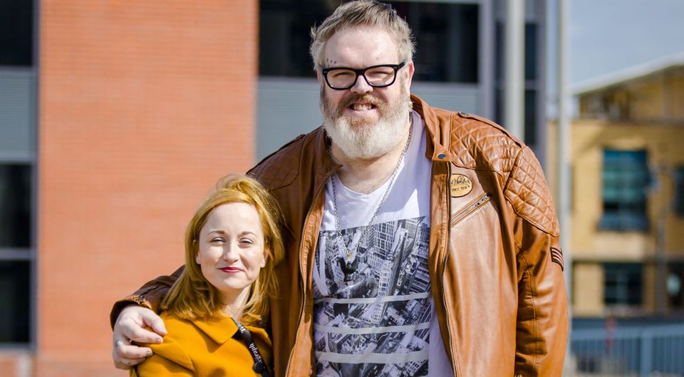 Kristian Nairn towers over our reporter Victoria Leonard