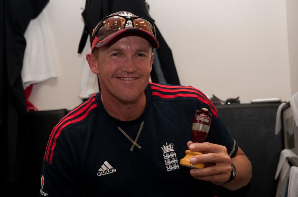 Andy Flower won three Ashes series – in 2009, 2010/11 and 2013 – during his time as England head coach (Gareth Copley/PA)