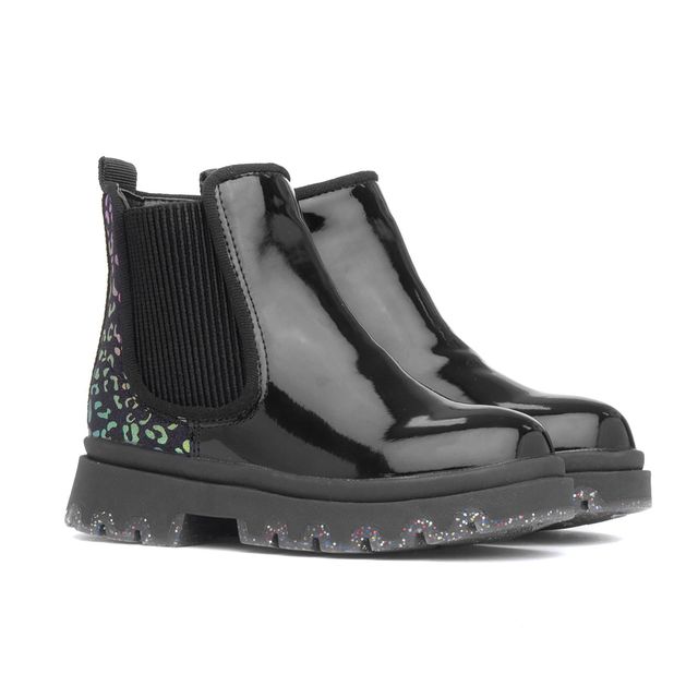 Walkright Ella Kids Black Leopard Print Boot,  £19.99, Shoe Zone
