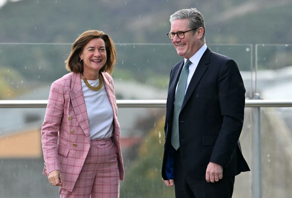 Prime Minister Sir Keir Starmer with Wales’ First Minister Eluned Morgan (Andy Buchanan/PA)