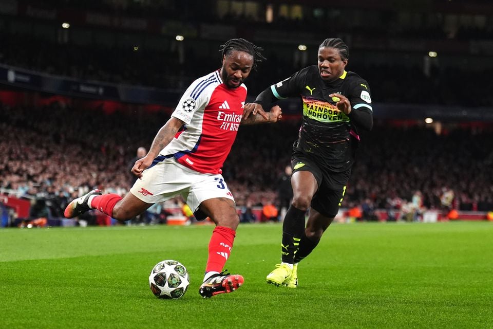 Raheem Sterling got the assists for both of Arsenal’s goals (John Walton/PA)