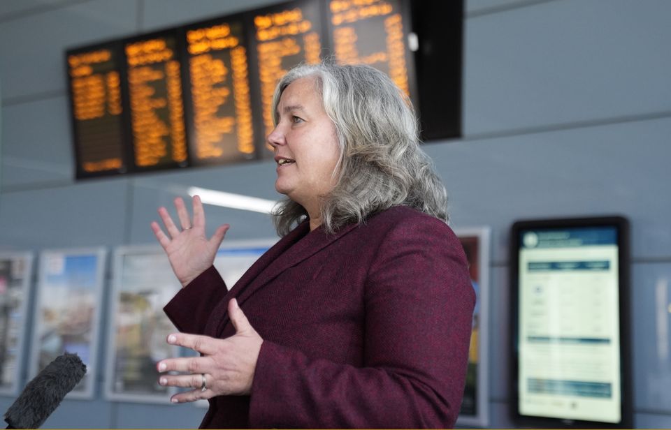 Transport Secretary Heidi Alexander launched the train performance data displays (Andrew Matthews/PA)