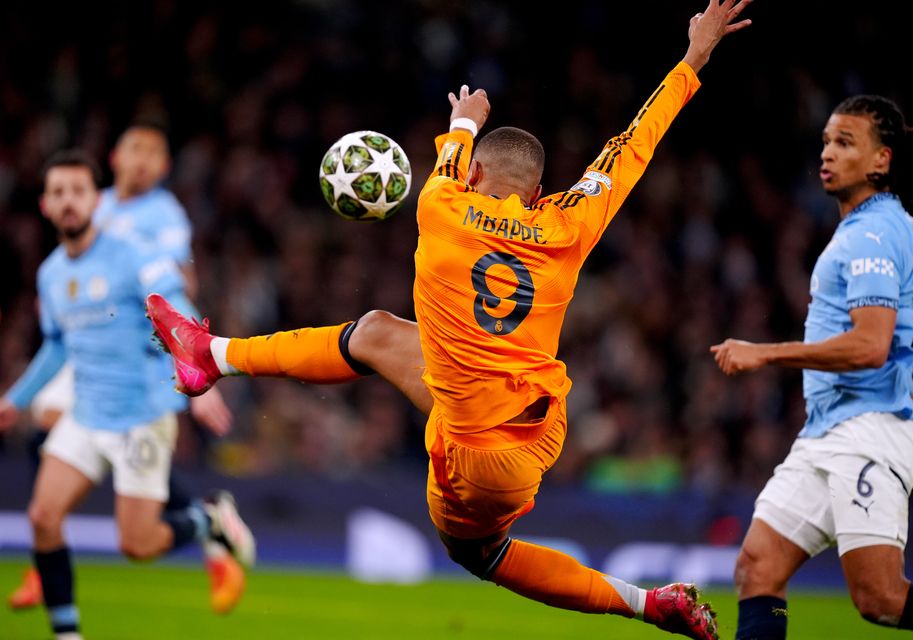 Kylian Mbappe’s mishit volley levelled the scores (Mike Egerton/PA)