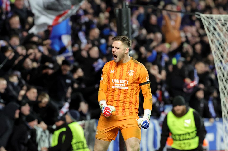 Goalkeeper Jack Butland was the Rangers hero after a dramatic penalty shoot-out at Ibrox (Steve Welsh/PA)