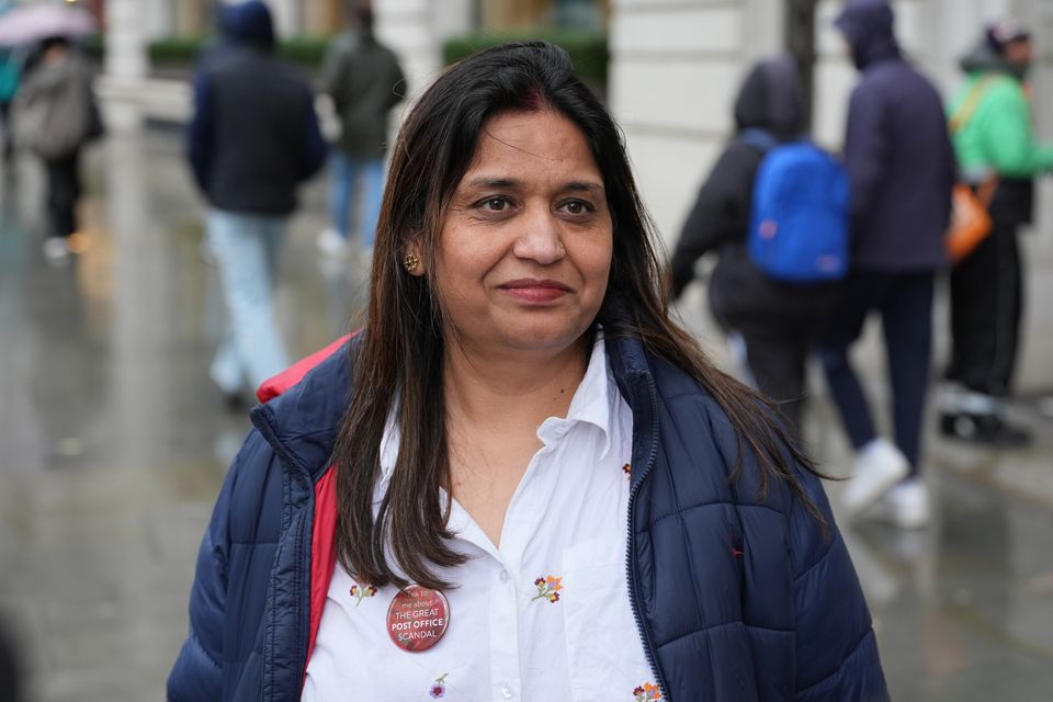 Former sub-postmistress Seema Misra said she hoped the OBE would add ‘more weight’ to the fight for justice and redress (Lucy North/PA)