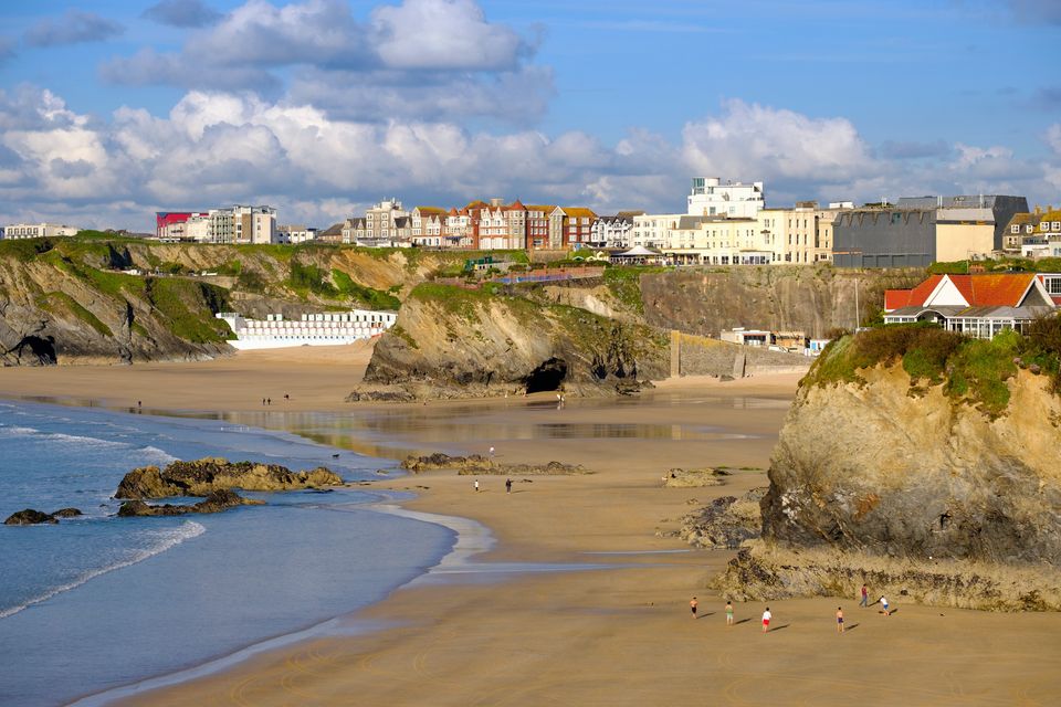 Great Western Beach and Towan Beach, Newquay, Cornwall.  Image: Getty