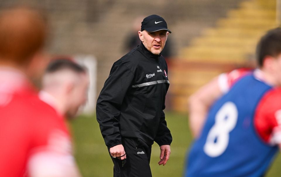 Derry manager Paddy Tally prior to the Oak Leafs' Division One clash with Mayo at Celtic Park