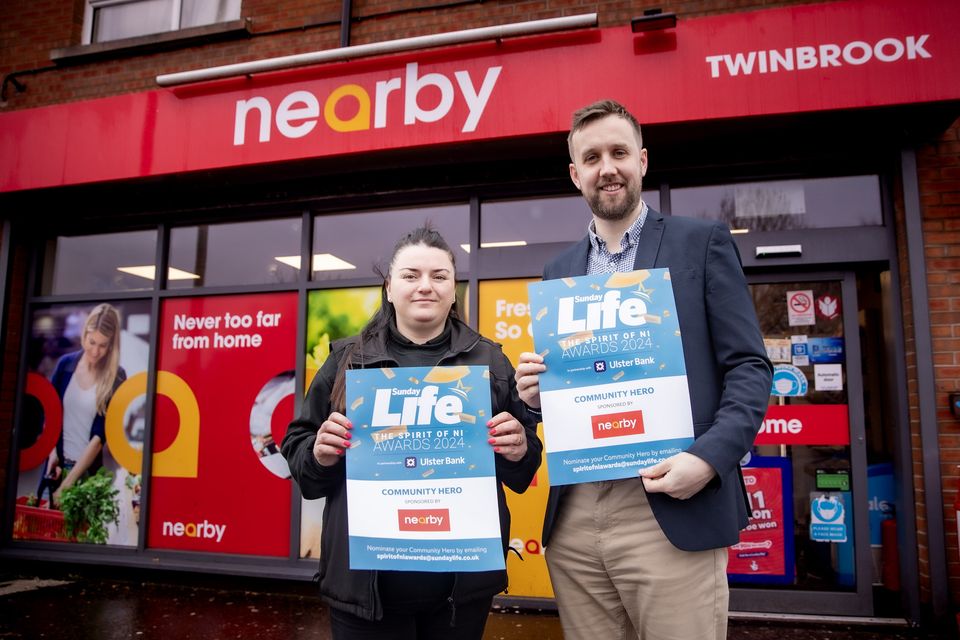 Leanne McCann and Daniel Comiskey launching the Sunday Life Spirit of Northern Ireland Community Hero Award (Photo by Kevin Scott)