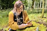 thumbnail: Tracy Wallace taking photos of her creations in Randalstown forest
