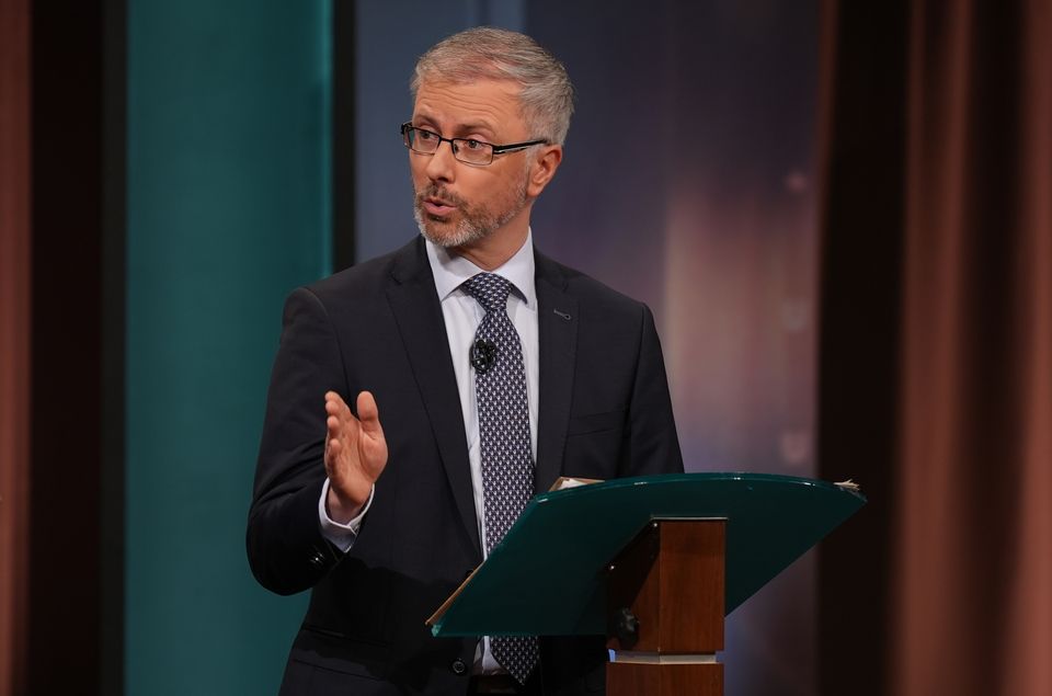 Leader of the Green Party, Roderic O’Gorman during the General Election leaders’ debate at RTE studios in Montrose, Dublin