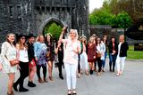 thumbnail: Bride to be Aoife Power (centre ) stops with her hen party outside Ashford Castle in Co Mayo. Pic Niall Carson/PA Wire
