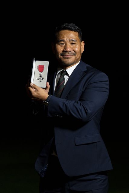 Hari Budha Magar after being made a Member of the Order of the British Empire at Windsor Castle (Jordan Pettitt/ PA)