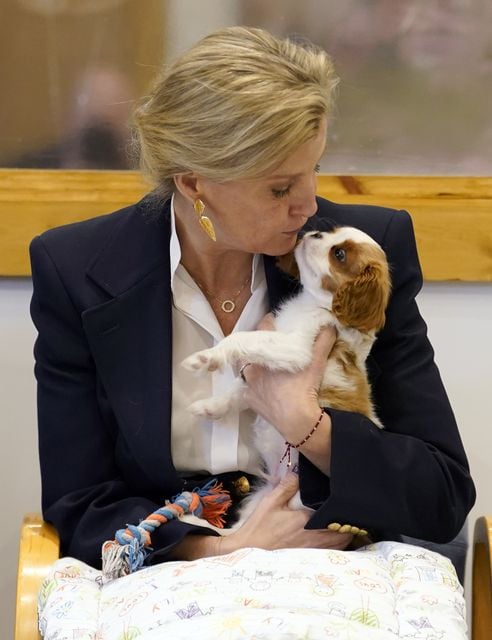 Sophie was said to be ‘completely besotted’ with the Cavalier King Charles Spaniel puppy (Andrew Matthews/PA)